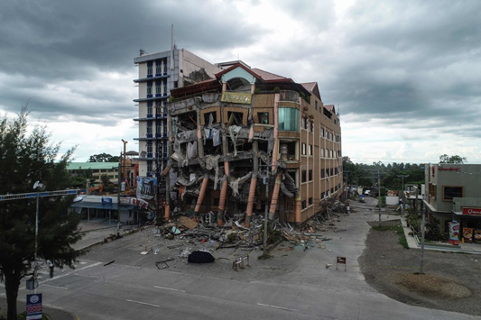 Hotel destroyed after the October 29th earthquake in the southern Philippines. Obtained from The New York Times.