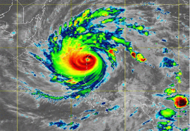 Satellite photo of Hurricane Iota. Retrieved from https://www.accuweather.com/en/hurricane/hurricane-iota-delivering-catastrophic-blow-to-central-america/850748